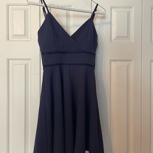 Jun & ivy Elegant Navy Blue Plunge Dress